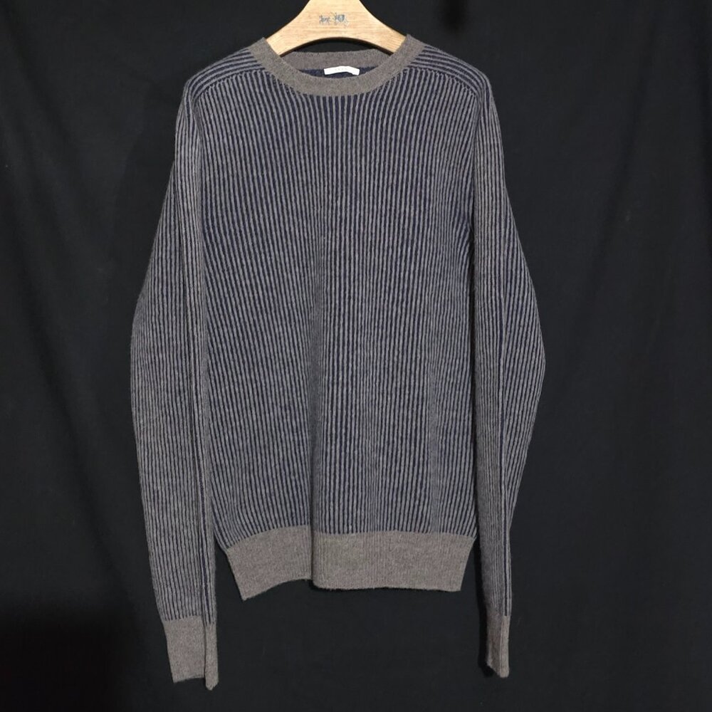 FRADI Made in Italy 100% Virgin Wool Men's Sweater - Blue Gray Striped - Sz M*